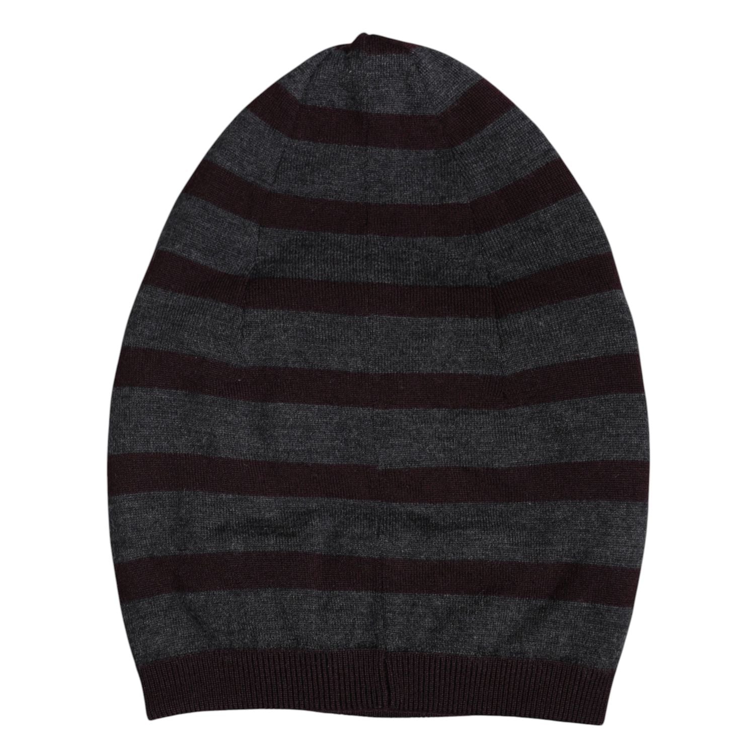 Dolce & Gabbana Gray Striped Wool Knitted Winter Beanie Hat