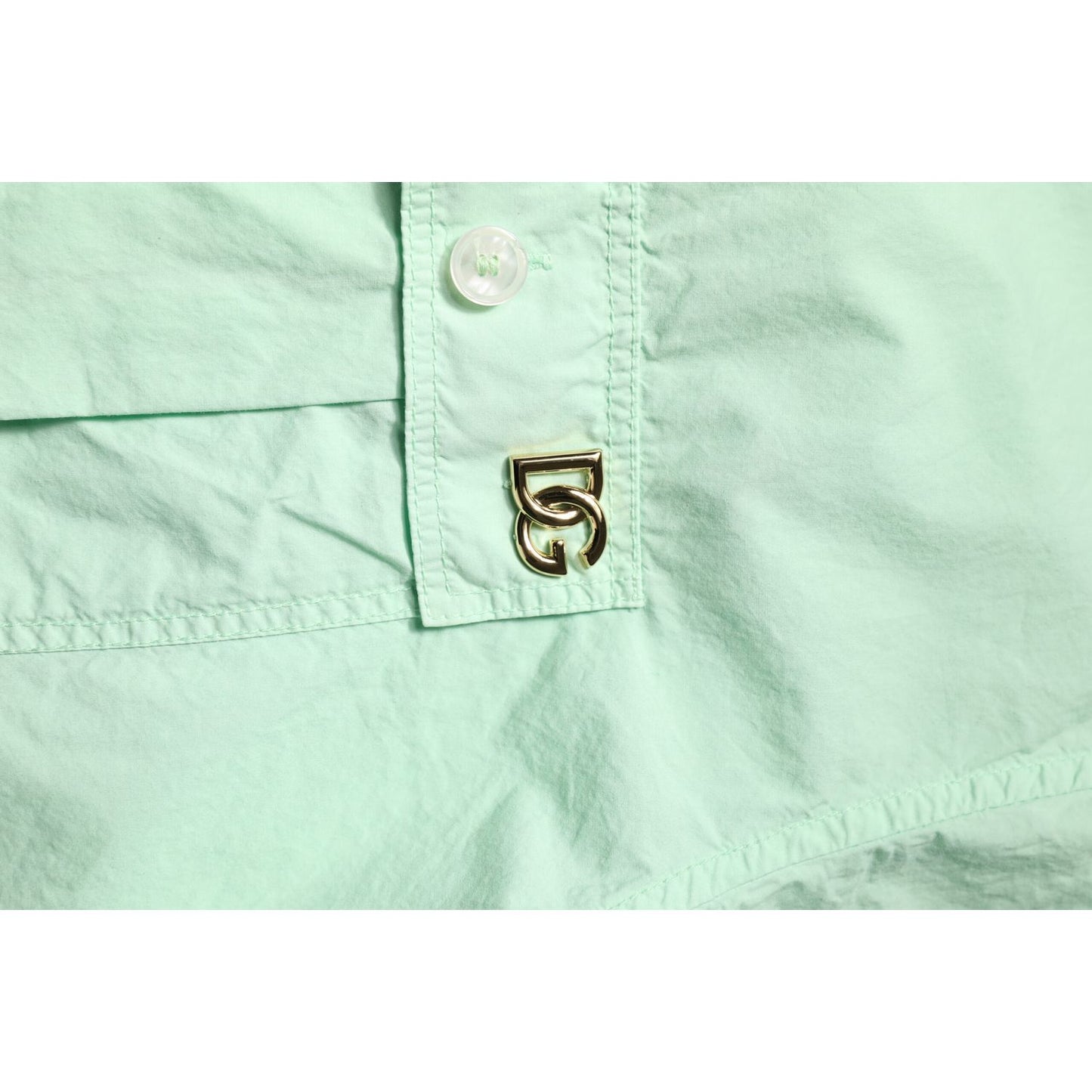 Dolce & Gabbana Green Cotton Short Sleeves Men Casual Shirt