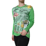 Dolce & Gabbana Green Lemon Print Pullover Silk Women Sweater with vibrant Granita al Limone design, 100% silk, featuring lemons and text.