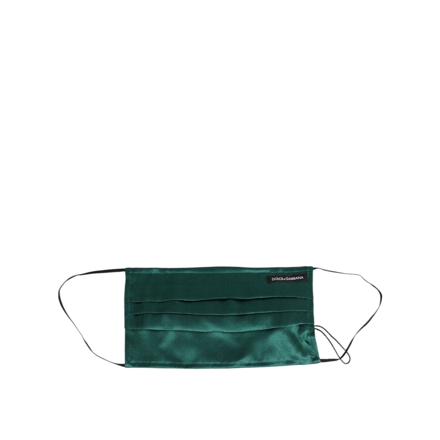Dolce & Gabbana Green Silk Pleated Elastic Ear Strap Face Mask