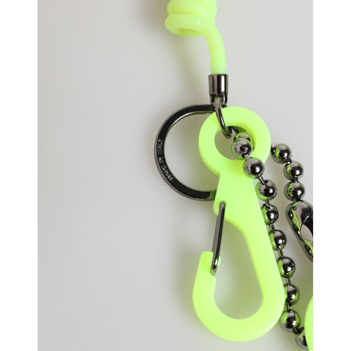 Dolce & Gabbana Green Springy Key Holder DG Logo Men's Keychain