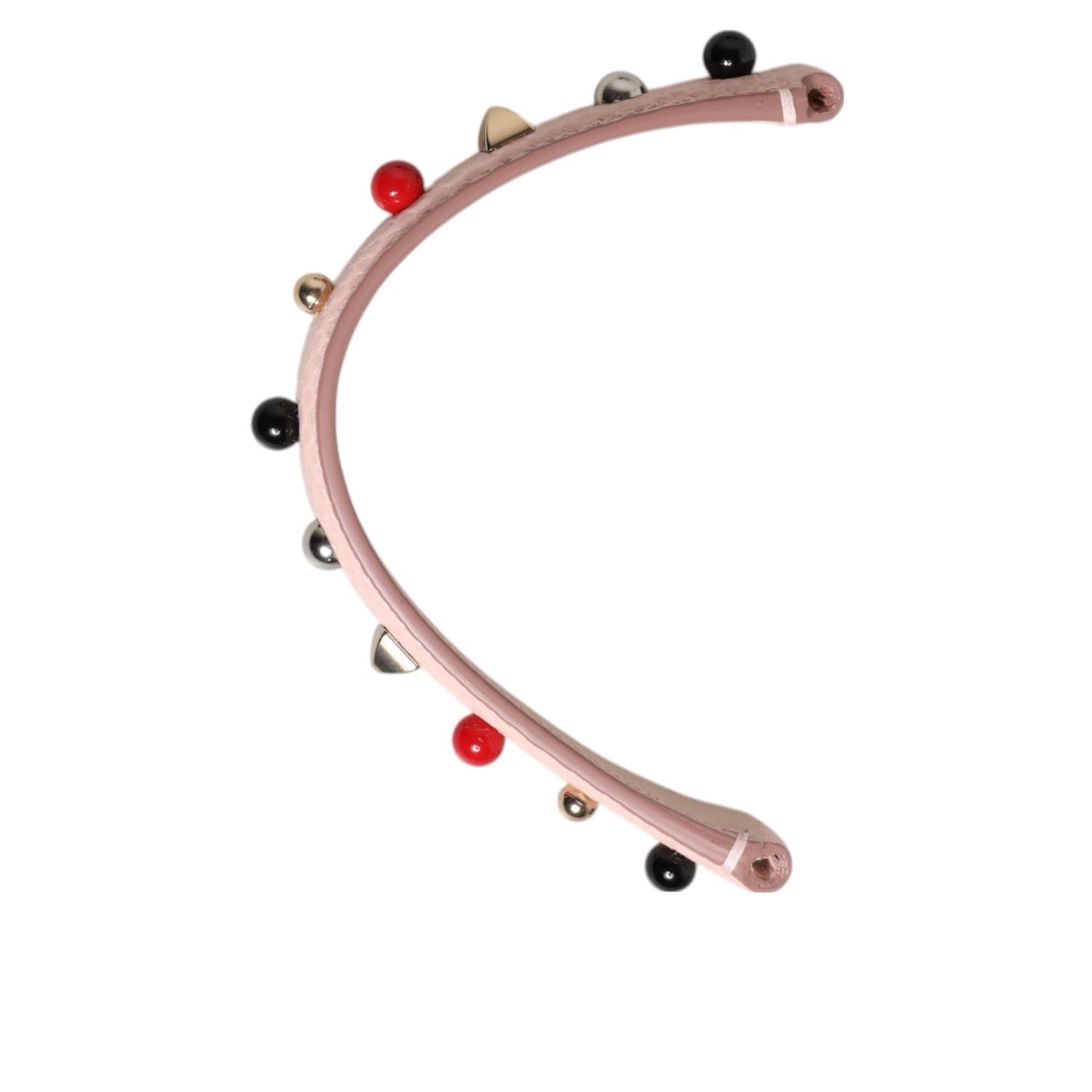 Dolce & Gabbana Light Pink Embellished Leather Bag Handle  Shoulder Strap