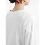 Dolce & Gabbana Logo cotton t-shirt, white crew neck, short sleeves, straight hem, stylish back view.