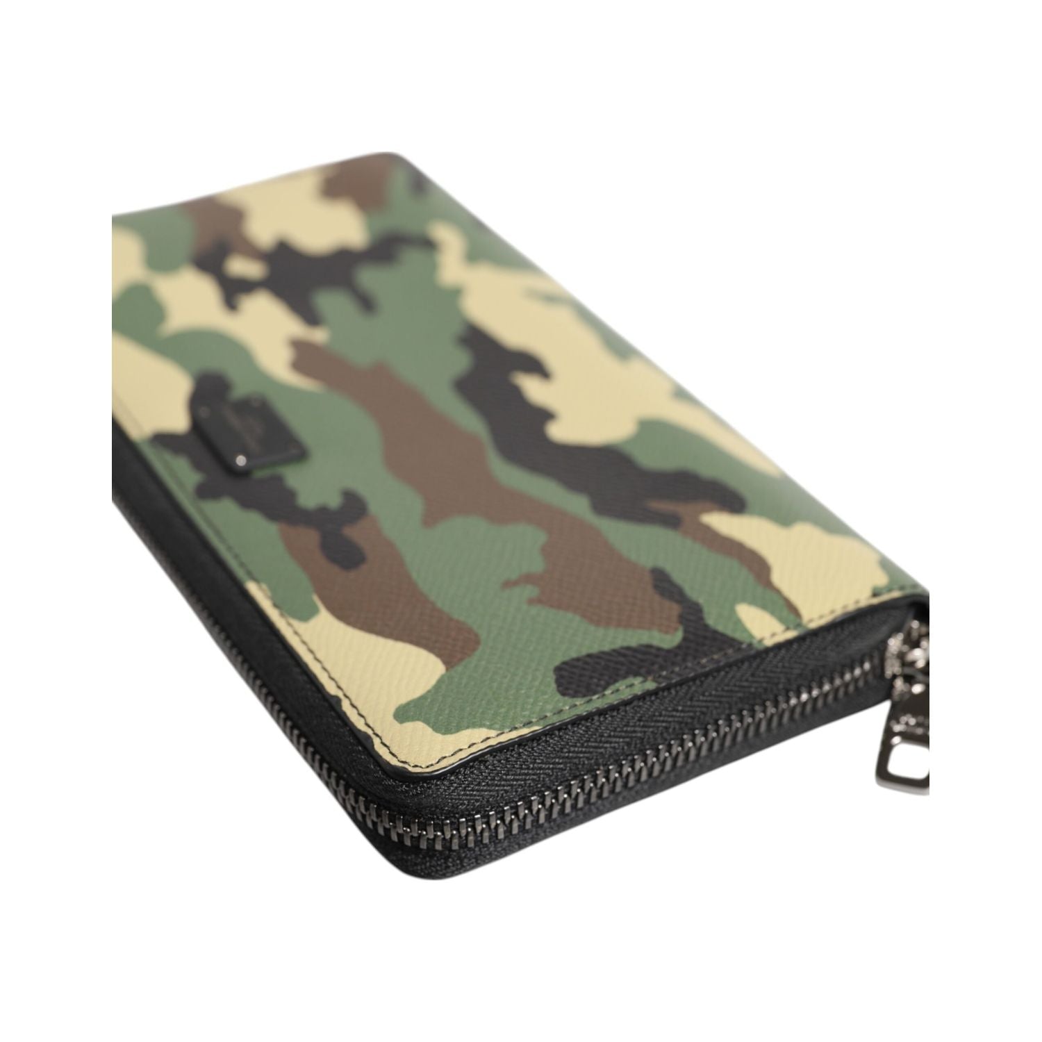 Dolce & Gabbana Multicolor Camouflage Logo Zip Around Continental Wallet