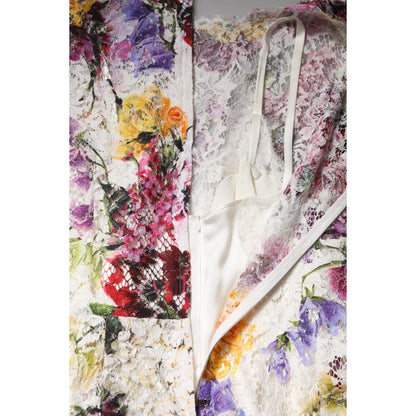 Dolce & Gabbana Multicolor Floral Long Sleeve A-line Dress