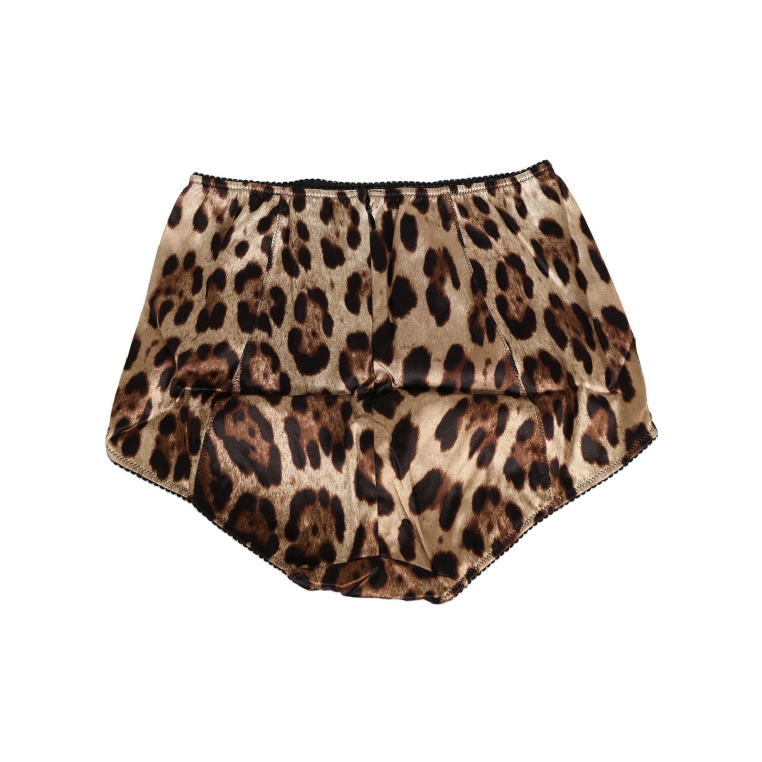 Dolce & Gabbana Multicolor Leopard Silk High Waist Girdle Underwear