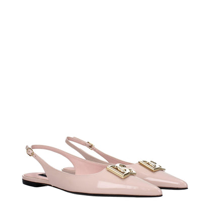 Dolce & Gabbana Pink Leather Ballet Flats
