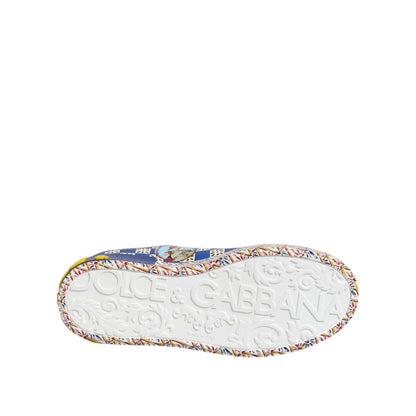 Dolce & Gabbana Portofino Carretto Printed Leather Sneakers Shoes