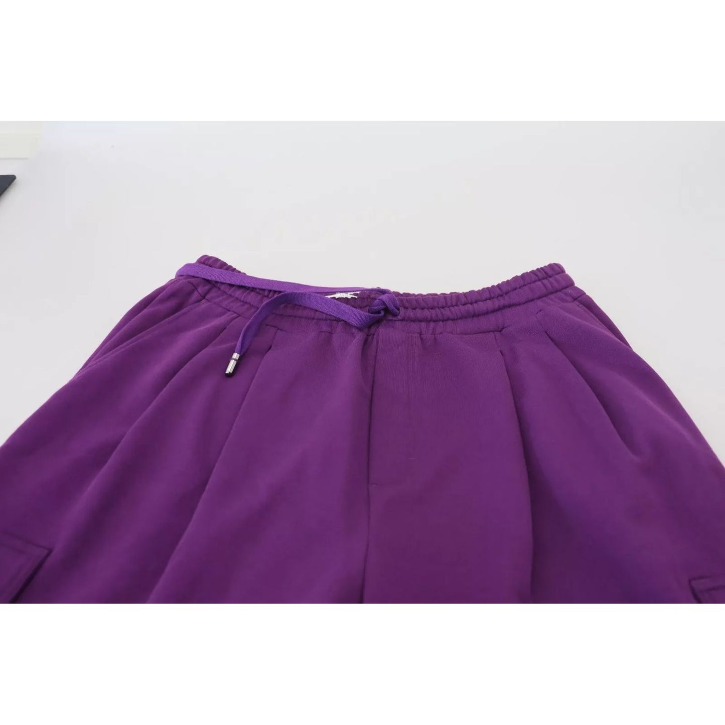 Dolce & Gabbana Purple Cotton Cargo Sweatpants Jogging Pants
