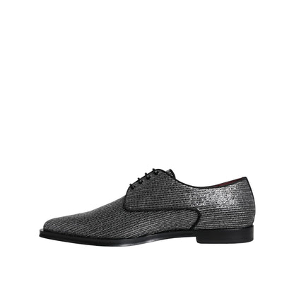 Dolce & Gabbana Silver Polyurethane Derby Formal Dress Shoes
