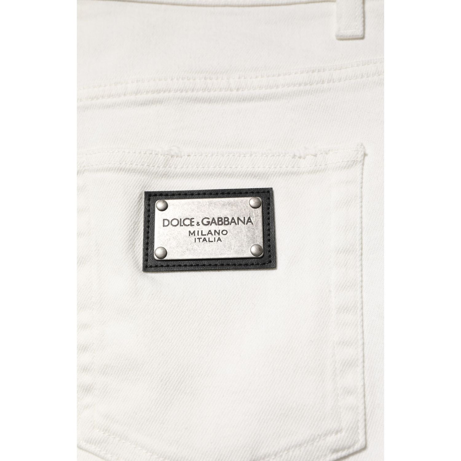Dolce & Gabbana White Cotton Loose Men Denim Jeans