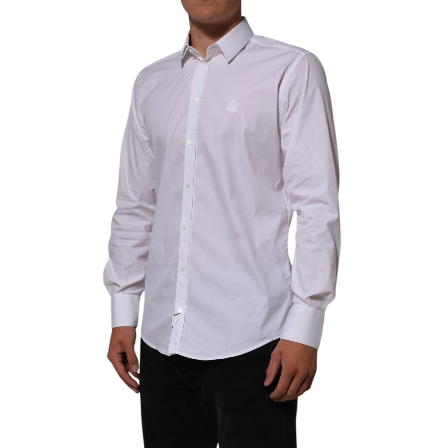 Dolce & Gabbana White Cotton MARTINI Formal Men Dress Shirt