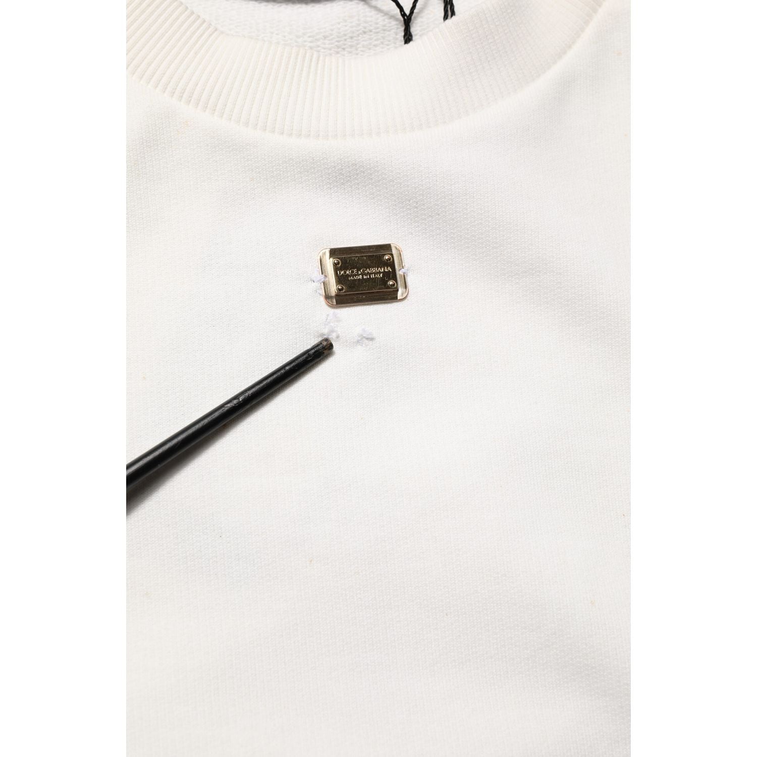 Dolce & Gabbana White DG Logo Crew Neck Sweatshirt Sweater