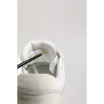 Dolce & Gabbana White Gray Leather Low Top Sneakers Shoes