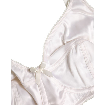 Dolce & Gabbana White Silk Balconette Non Wire Bra Underwear