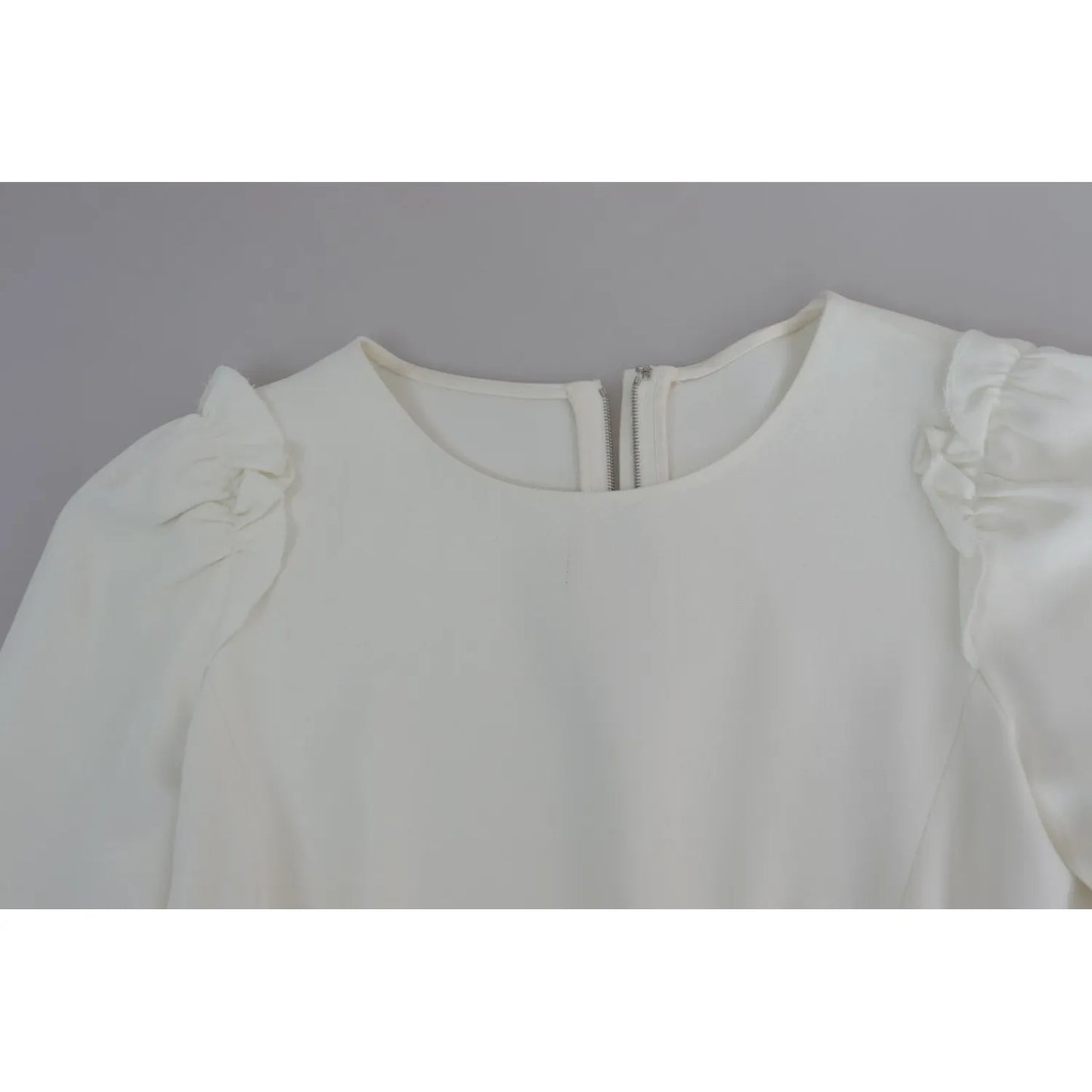 Dolce & Gabbana White Viscose Acetate Short Sleeve Blouse Top