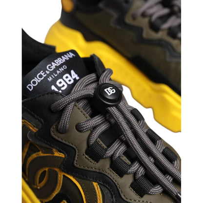 Dolce & Gabbana Yellow Black Daymaster Low Top Sneaker Shoes