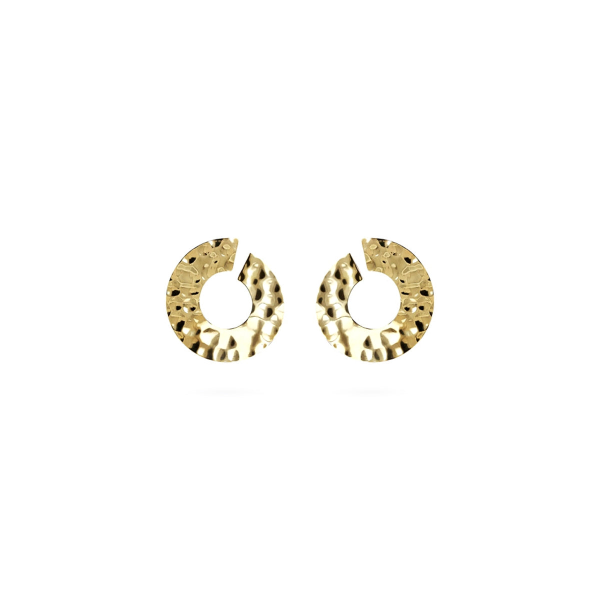 ETRUSCA JEWELS JEWELRY Mod. WSET00767.YG gold hammered hoop earrings
