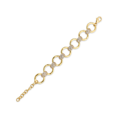 ETRUSCA JEWELS JEWELRY Mod. WSET00867.YG gold link bracelet with decorative round accents