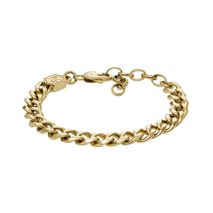 FOSSIL JEWELS JEWELRY Mod. JF04616710 elegant gold chain bracelet on white background.