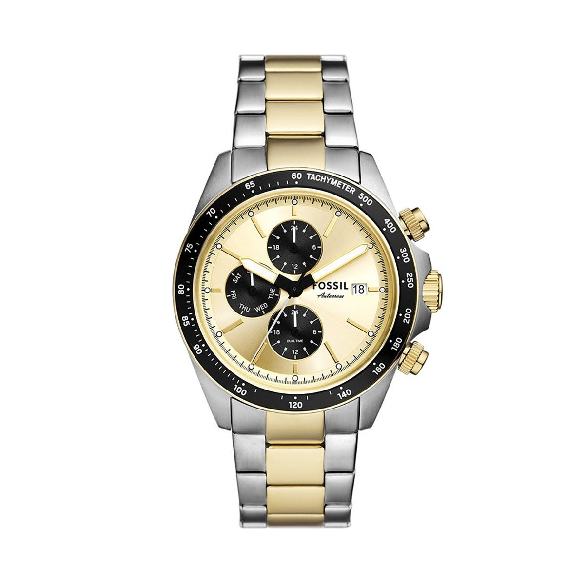FOSSIL WATCHES Mod. FS6126 in gold and silver with chronograph display.