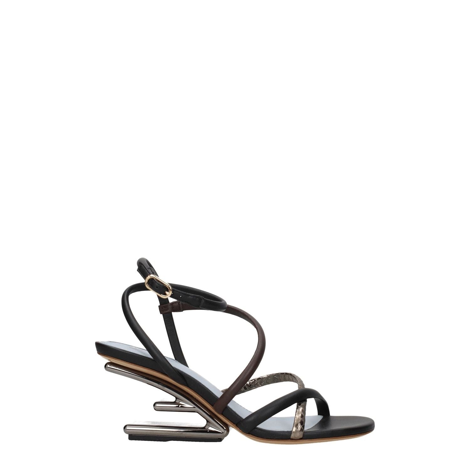 Fendi Multicolor Leather Flat Sandals