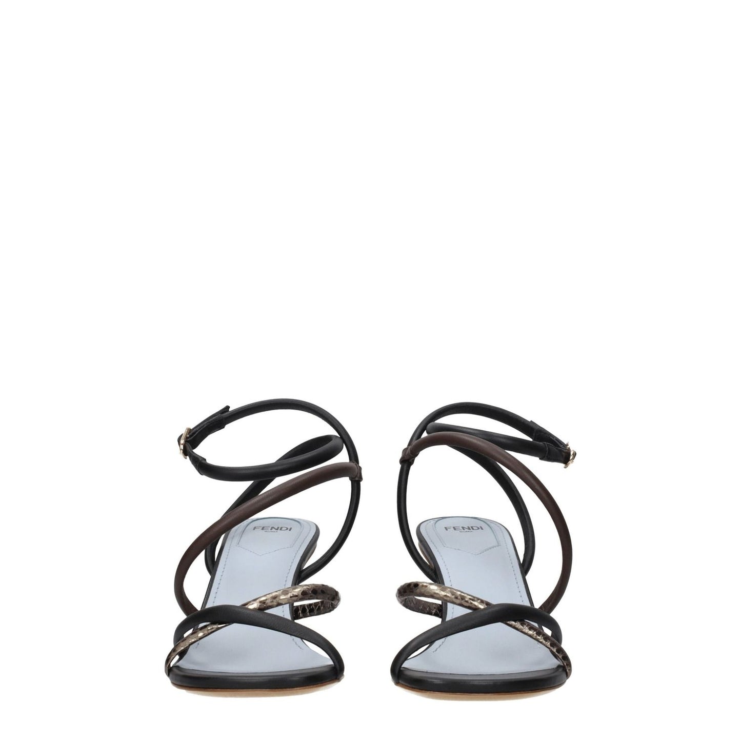 Fendi Multicolor Leather Flat Sandals