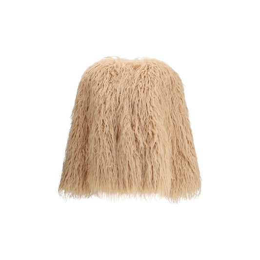 Forte_Forte Multicolor Polyester Clothing eco mongolia fur jacket with snap closure and welt pockets, AW25 collection.