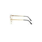 Side view of Frankie Morello Gold Metallic Unisex Frame Eyeglasses
