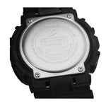 Back view of CASIO G-SHOCK Mod. GS BASIC wristwatch showing shock resist and water resist features in official packaging.