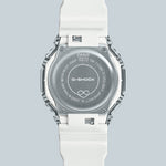 Back view of CASIO G-SHOCK Mod. OAK METAL COVERED - PRECIOUS HEART SERIE ***SPECIAL PRICE** watch with white resin strap.