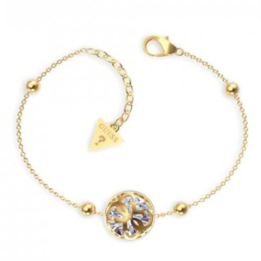 Alt Tag: Elegant GUESS JEWELS JEWELRY Mod. JUBB01394JWYGS gold bracelet with charm and clasp