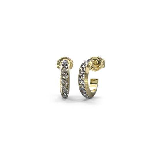 GUESS JEWELS JEWELRY Mod. JUBE04573JWYGT-U gold hoop earrings with sparkling stones, elegant design for stylish occasions