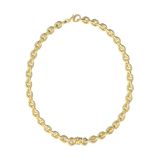 Elegant gold necklace from GUESS JEWELS JEWELRY Mod. JUBN04005JWYGT-U showcasing interlinked chain design.