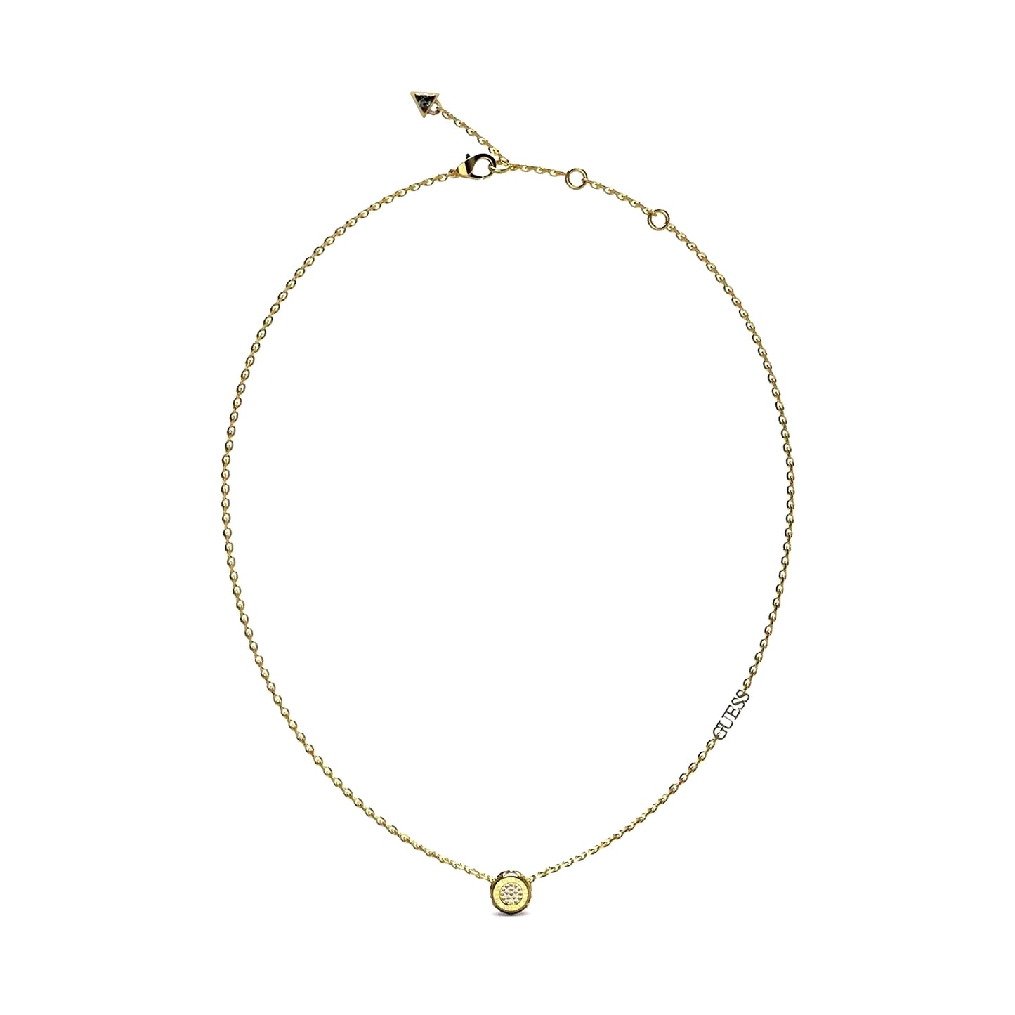 Elegant necklace from GUESS JEWELS JEWELRY Mod. JUBN04593JWYGT-U collection, featuring a delicate gold chain and pendant.