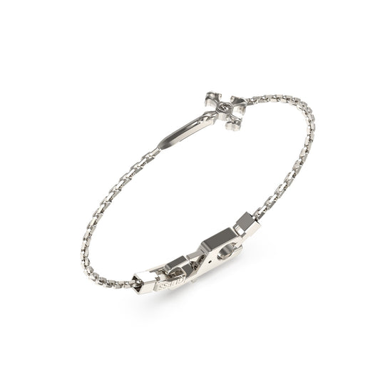 Elegant silver bracelet GUESS JEWELS JEWELRY Mod. JUMB04026JWSTS, featuring a sleek and modern design.