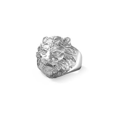 GUESS JEWELS JEWELRY Mod. JUMR01307JWST64 lion head silver ring