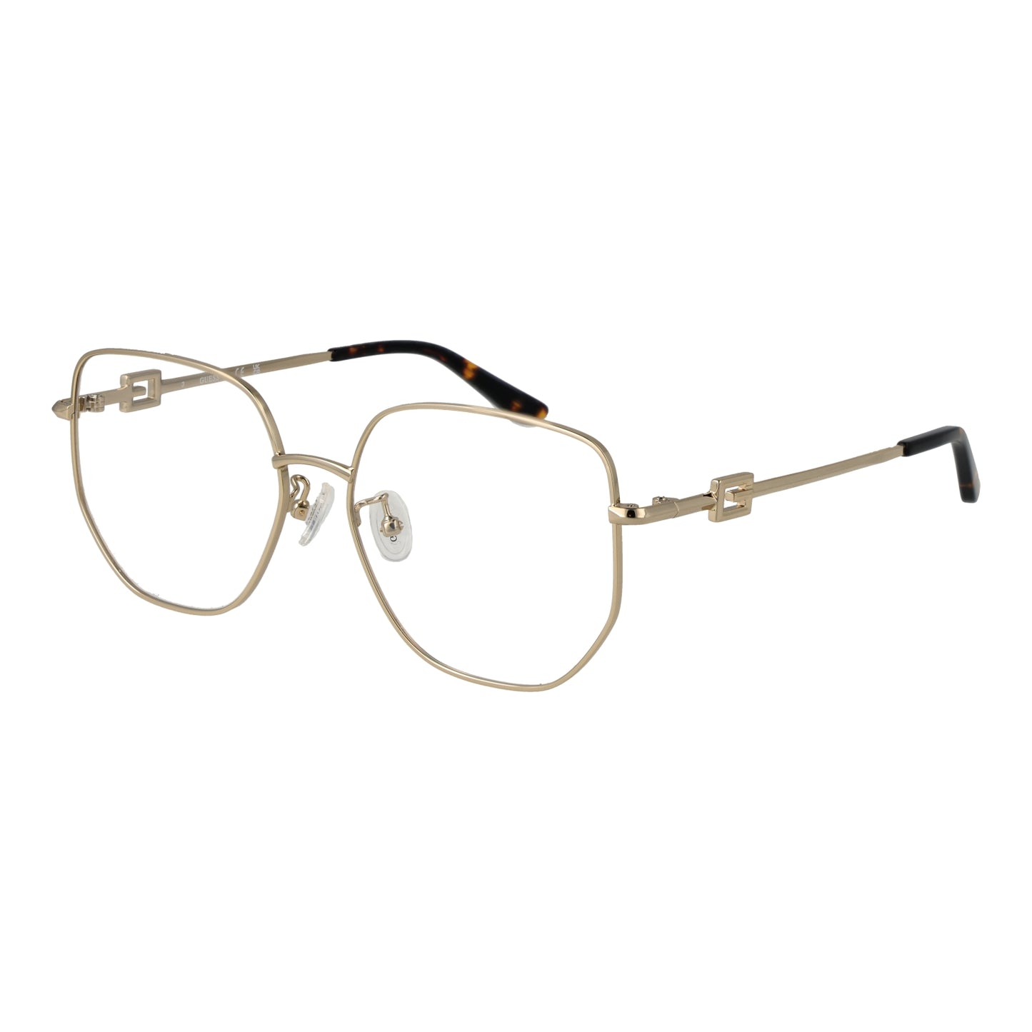 GUESS MOD. GU2989-D 55032 ladies' eyewear, gold geometric frames, trendy optical glasses for women