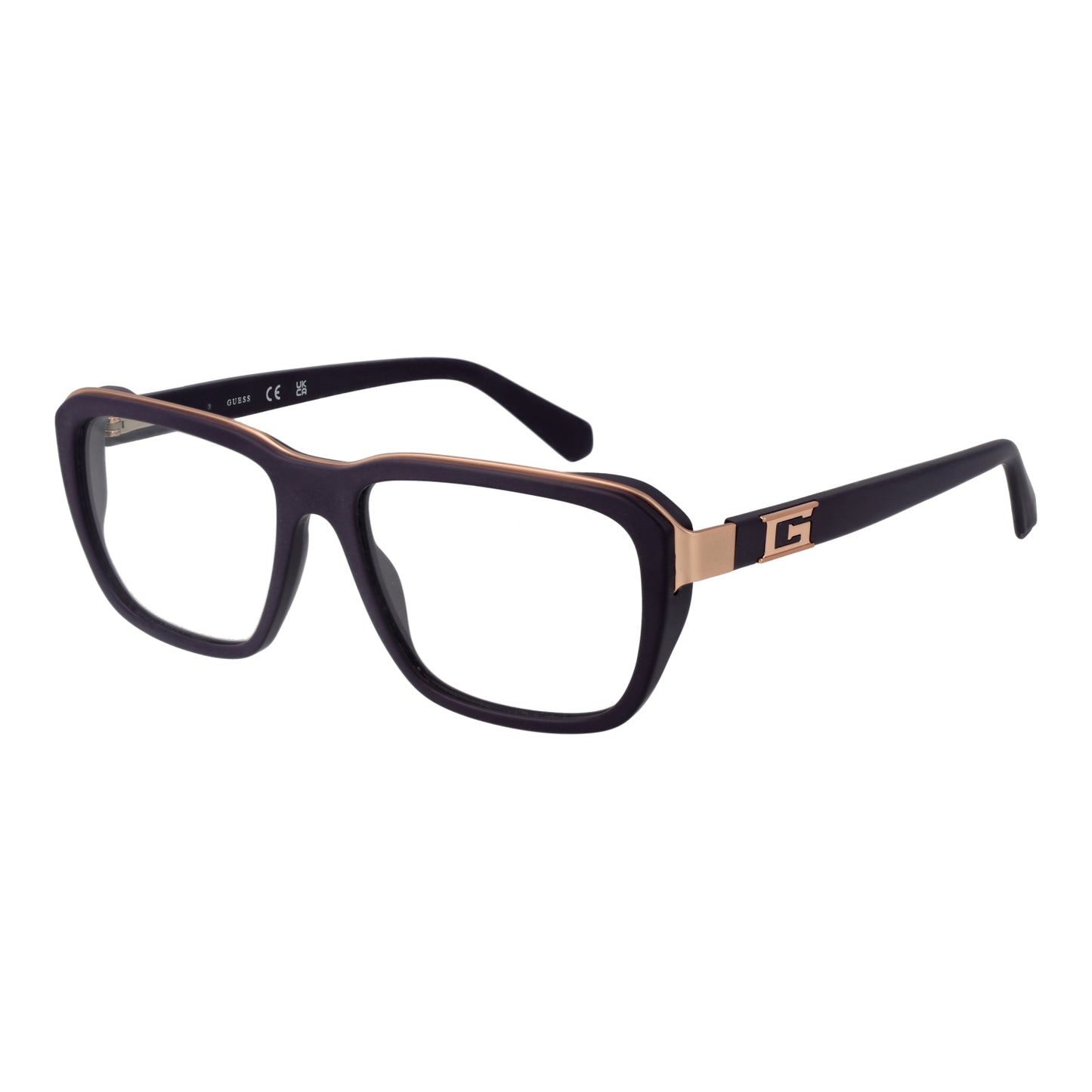 GUESS MOD. GU50137 55082 men's glasses with bold black frame and gold accents for gentlemen.