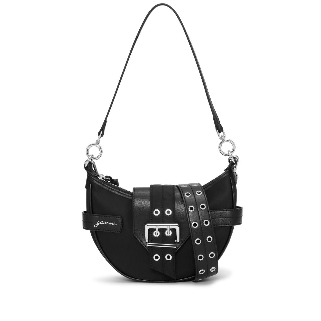 Front view with bag zipped and handles upright.