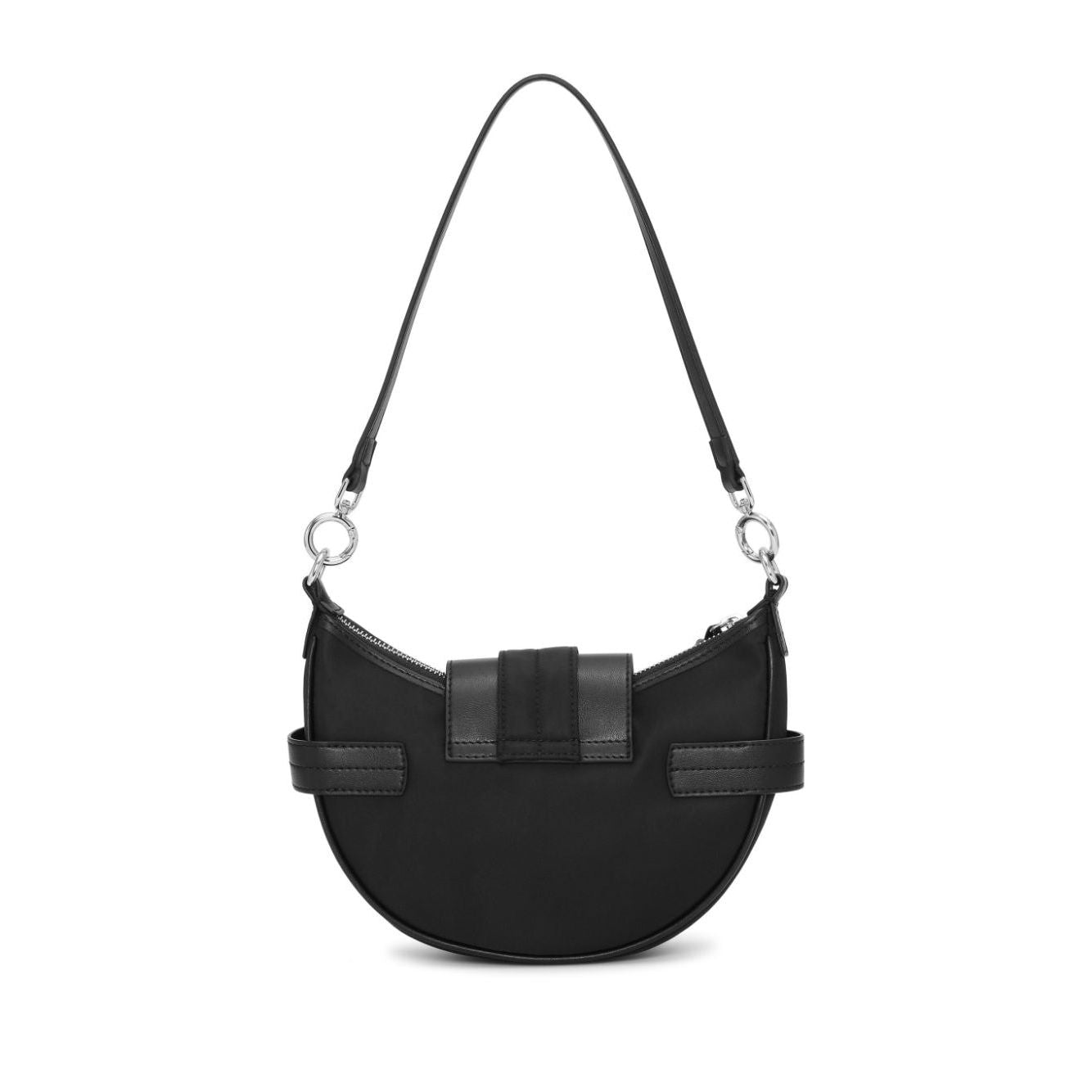 Front view with bag zipped and handles upright.