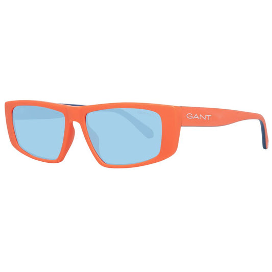 Gant Orange Unisex Sunglass with orange plastic frame, full-rim style, and blue plastic lenses, offering 100% UVA & UVB protection.