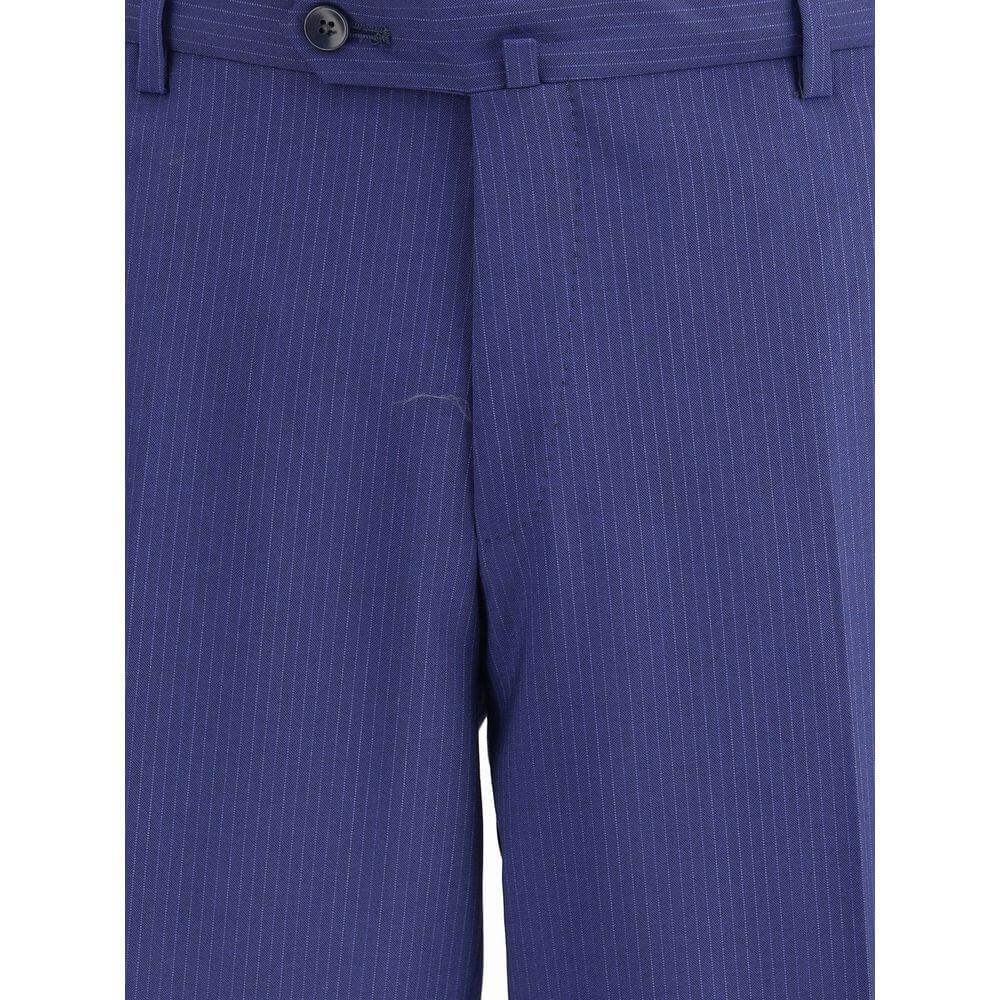 Gi Capri Blue Fleece Wool Suits And Blazer striped blue pants detail view