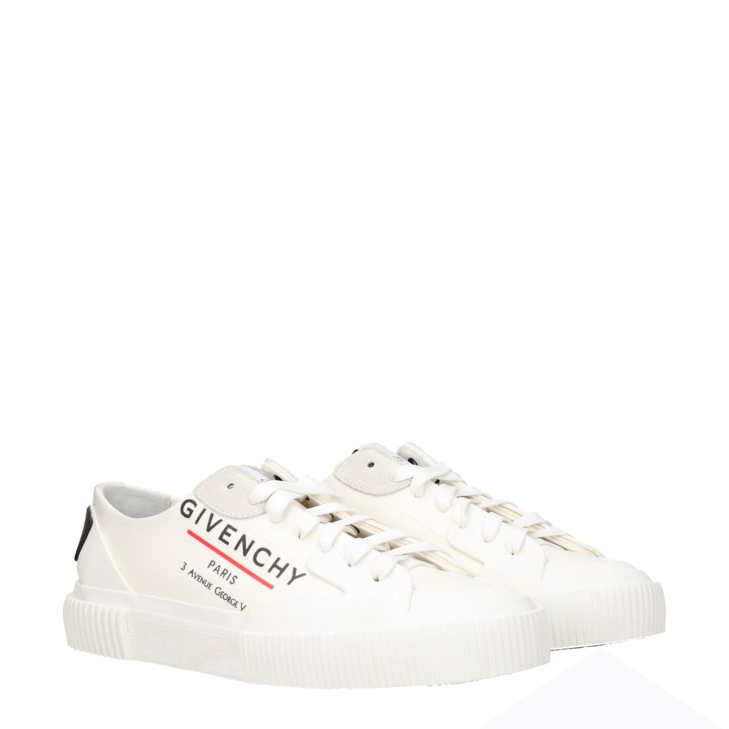 Givenchy Beige Fabric Low Top Sneakers with aged effect and logos, sporty glam style, round toe, suede material, and rubber sole.