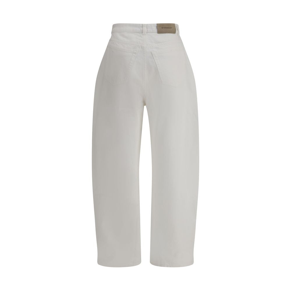 Back view of Givenchy White Cotton Jeans Denim with a barrel silhouette and classic five-pocket design.