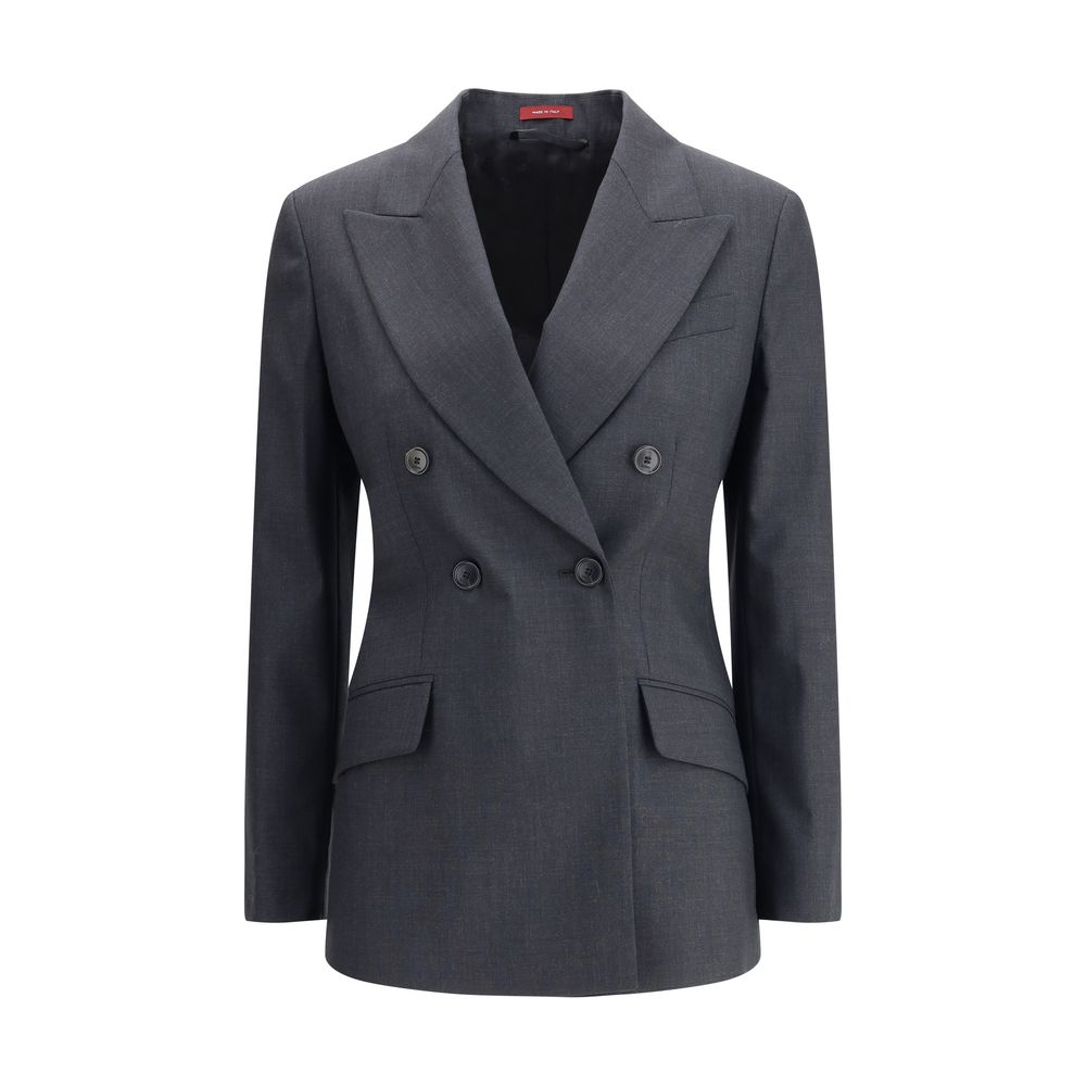 Gucci Gray Wool Clothing - Double-breasted blazer with spear lapels and flap pockets