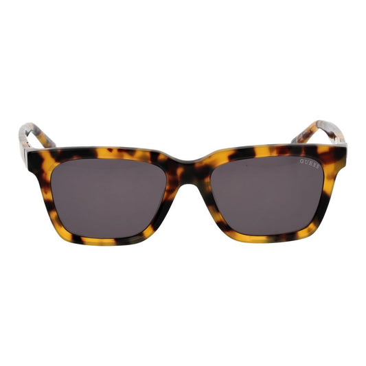 Alt Tag: Guess Brown Women Sunglass, rectangle style with gradient plastic lenses, full-rim, 100% UVA & UVB protection, frame and lenses in brown.