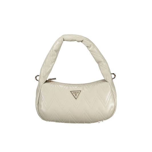 Guess Jeans Gray Cotton Women Handbag with quilted design and shoulder strap, featuring iconic brand logo on the front