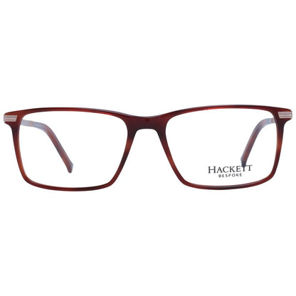 Hackett Brown Acetate Glasses (Frames) - Full-rim rectangular men's glasses in brown acetate with demo lenses and branded case.