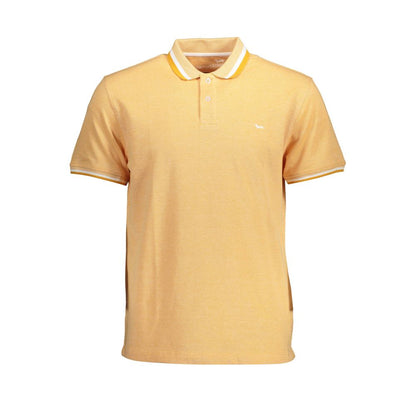 Harmont & Blaine Orange Cotton Men Polo Shirt with contrasting details, perfect for casual luxury and transitioning between settings.